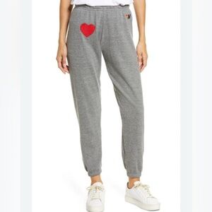 Aviator Nation Heart Embroidered Sweatpants